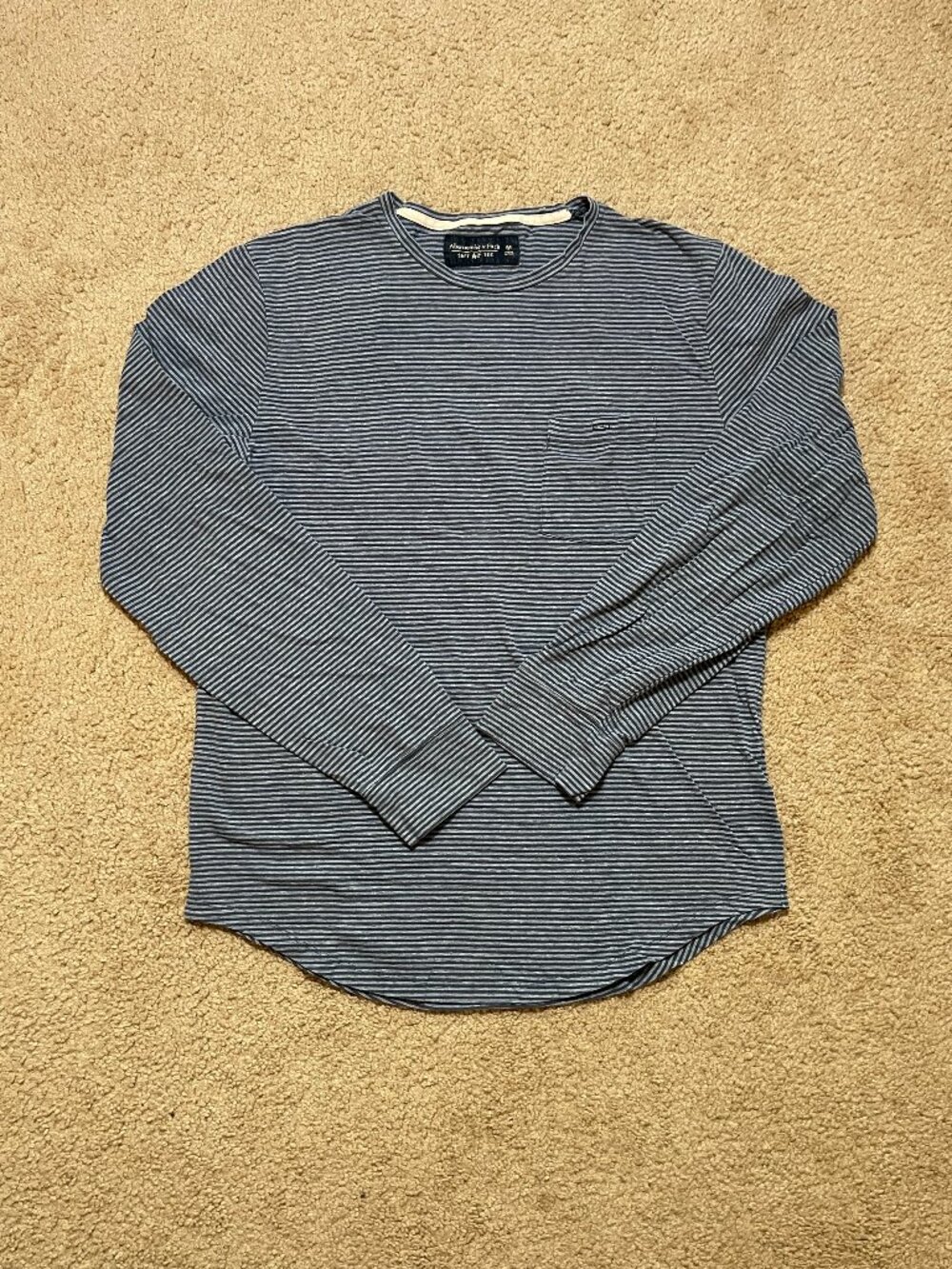 Abercrombie & Fitch Blue Striped Soft Long Sleeve